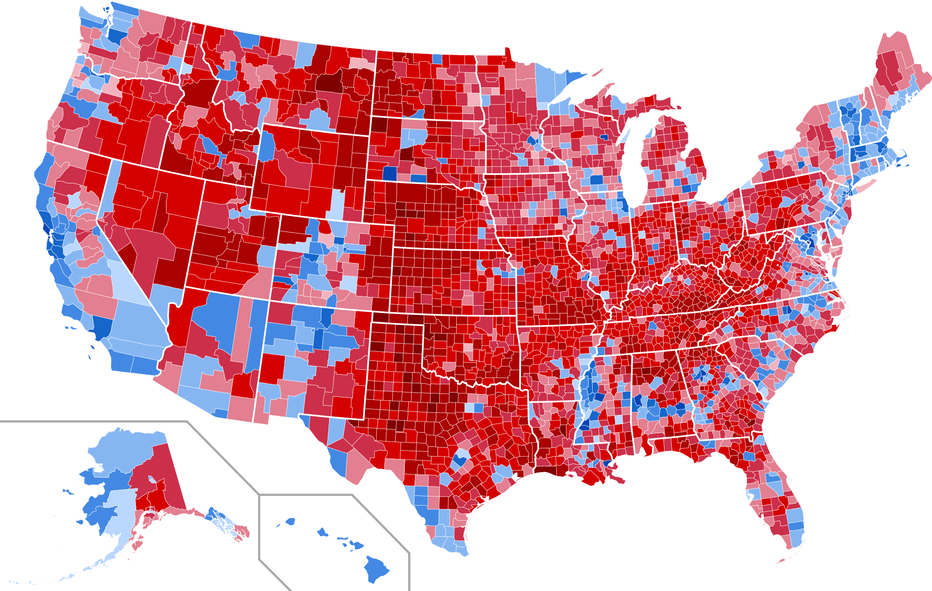 2020 United States Presidential Election Results Map By County 