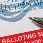 Photo of an official election vote-by-mail ballot.