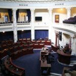 Photo of the empty capitol chambers of Boise, Idaho.