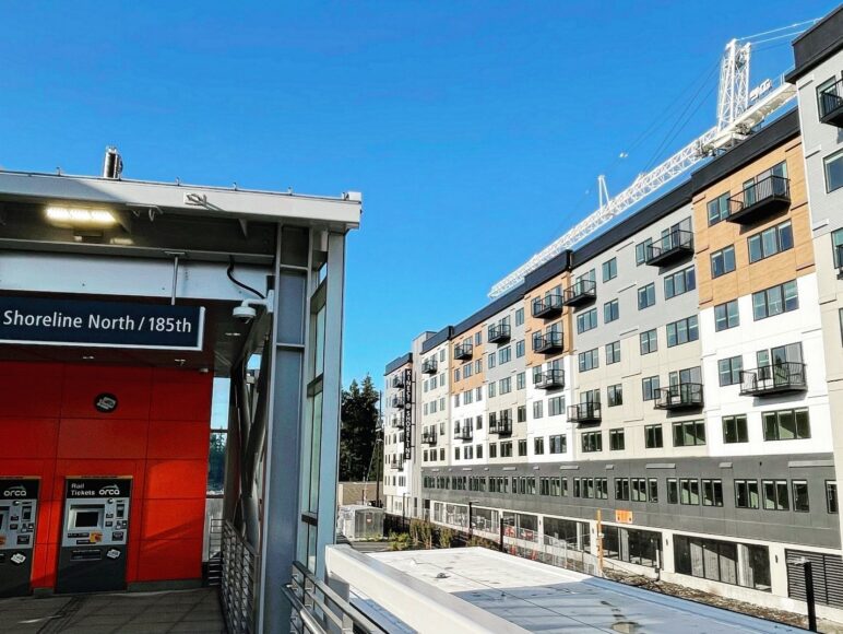 This nearly completed 298-unit, 7-story apartment building right next door to Sound Transit Link’s 185th Street station was developed under Shoreline’s funded IZ policy.